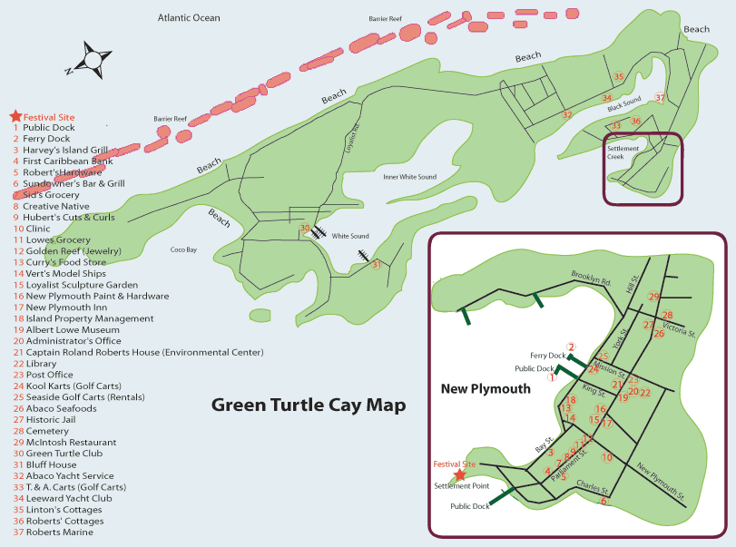 Green Turtle cay Map • mappery