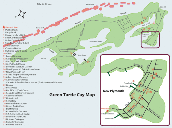 Green Turtle cay Map