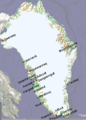 Greenland City Names Map