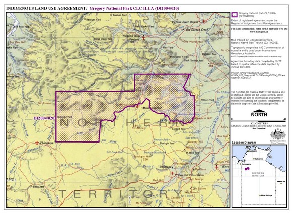 Gregory National Park and Northern Territory, Australia Tourist Map