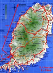 Grenada Island Road Map