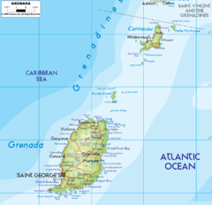 Grenada physical Map