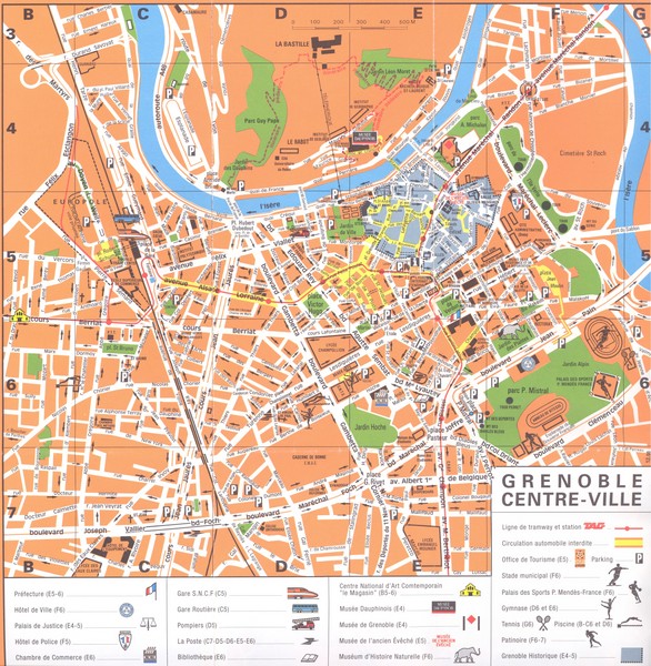 Grenoble centre-ville Map