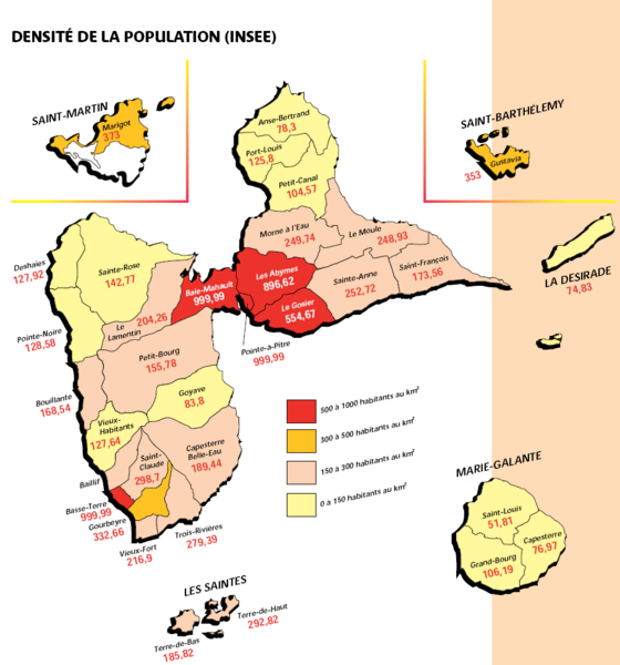 Guadeloupe Population Density Map