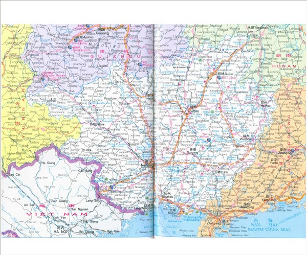 Guangxi Zhuang Autonomous Region Tourist Map