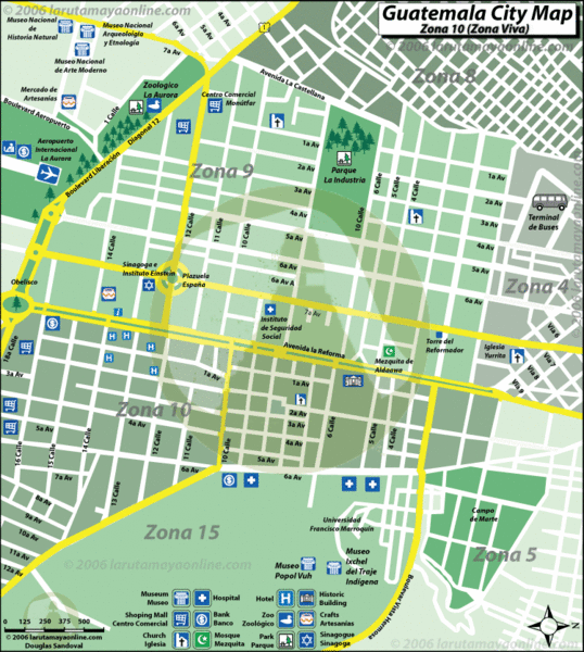 Guatemala City Tourist Map