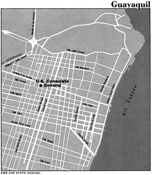 Guayaquil, Ecuador Tourist Map