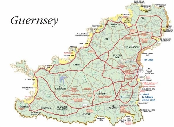 Tourist Map Of Guernsey Guernsey Road Map • Mappery