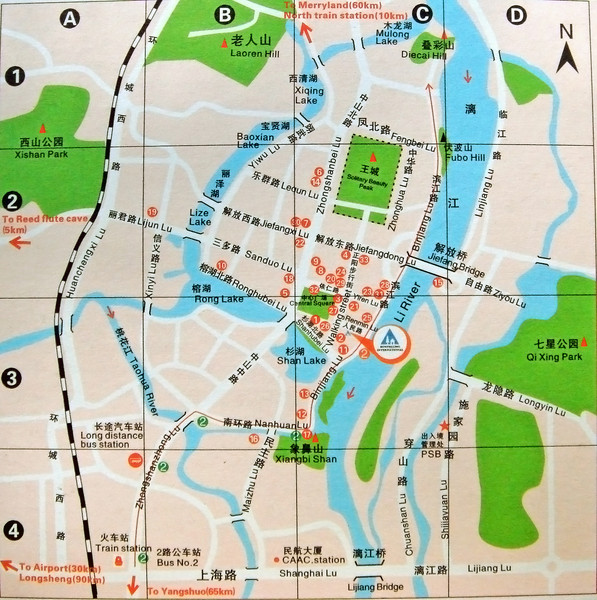 Guilin Tourist Map