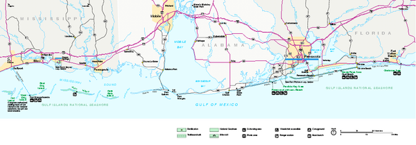 Gulf Islands National Seashore Park Map
