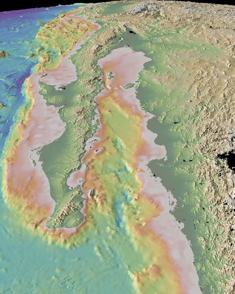 Gulf of California topograpuy Map