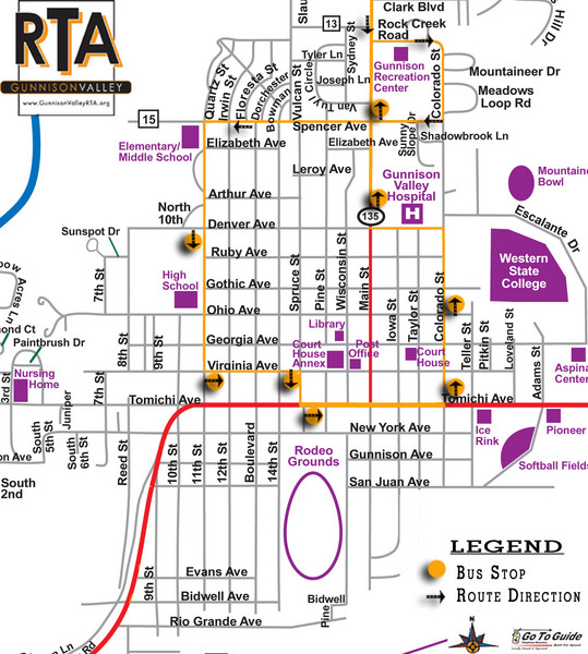 Gunnison RTA Bus Route Map