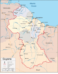 Guyana Country Map Guyana Country Map