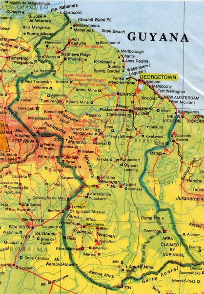 Guyana Topographic Map