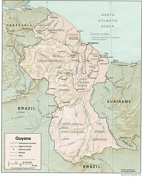 Guyana Tourist Map