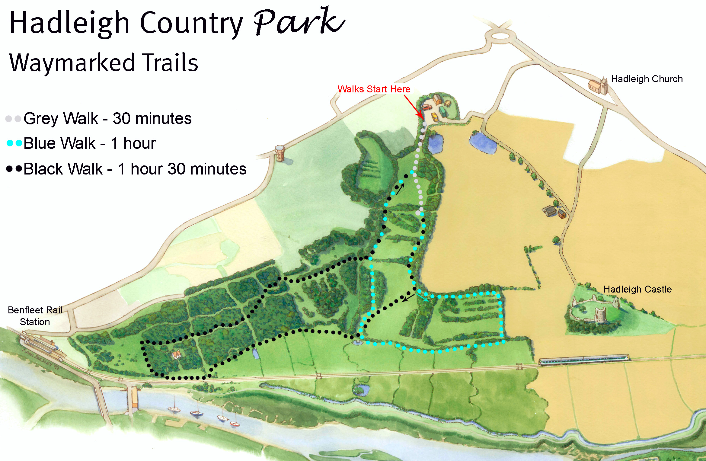 Hadleigh Country Park Map Hadleigh Country Park Benfleet UK • mappery