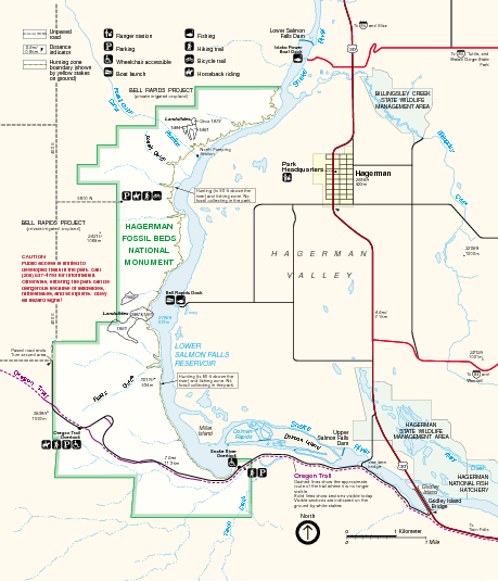 Hagerman Fossil Beds National Monument Map