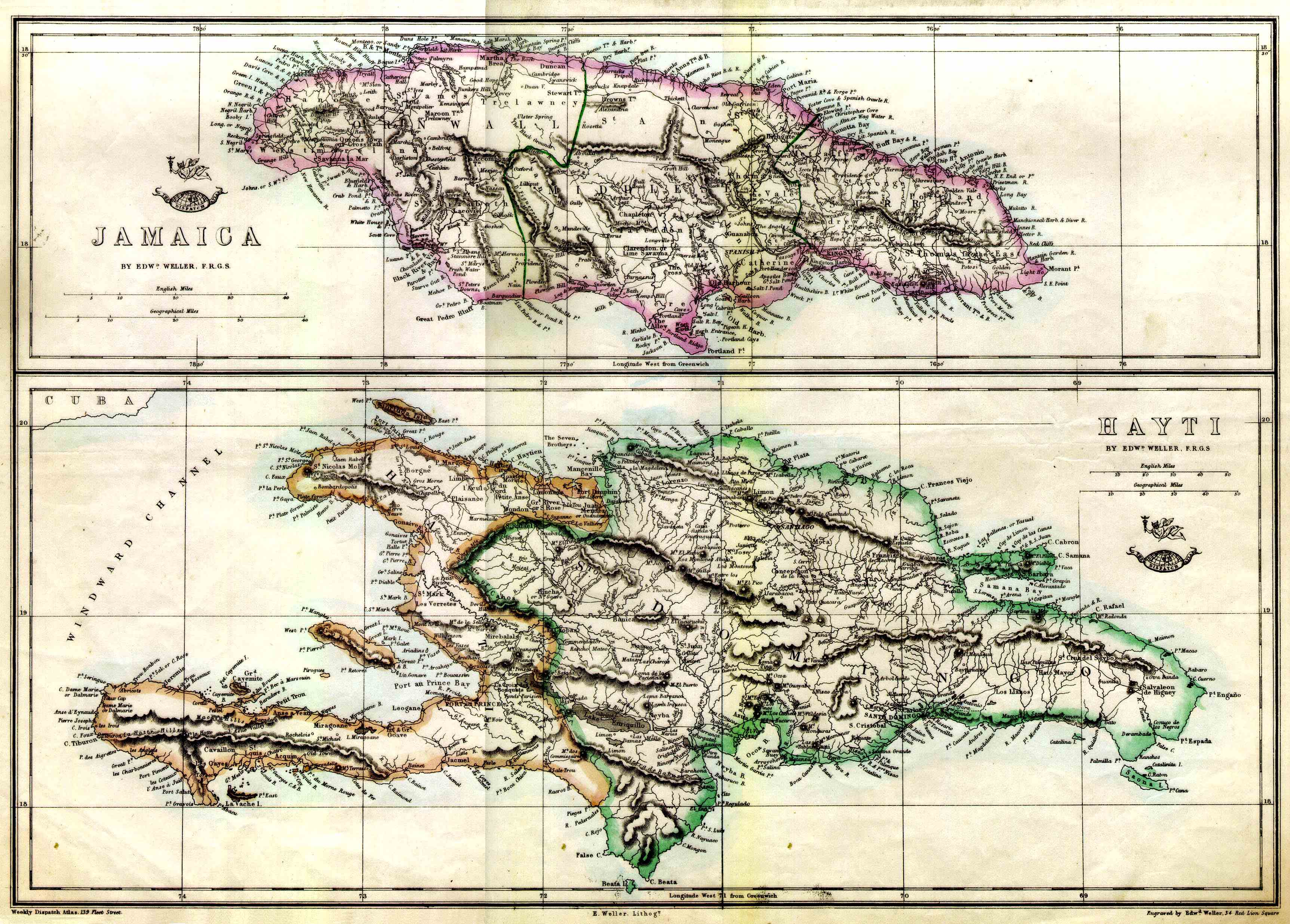 Haiti and Jamaica Map - Haiti • mappery
