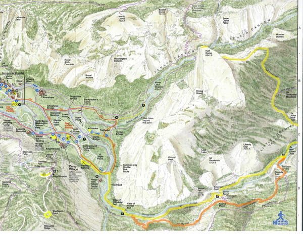 Half Dome view from Glacier Point Map