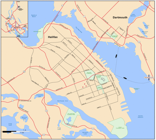 Map Of Dartmouth Ns Halifax Dartmouth Map - Halifax Nova Scotia Canada • Mappery