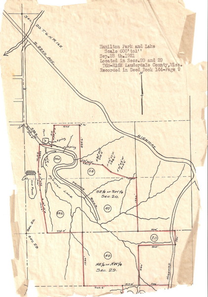 Hamilton Park and Lake Map