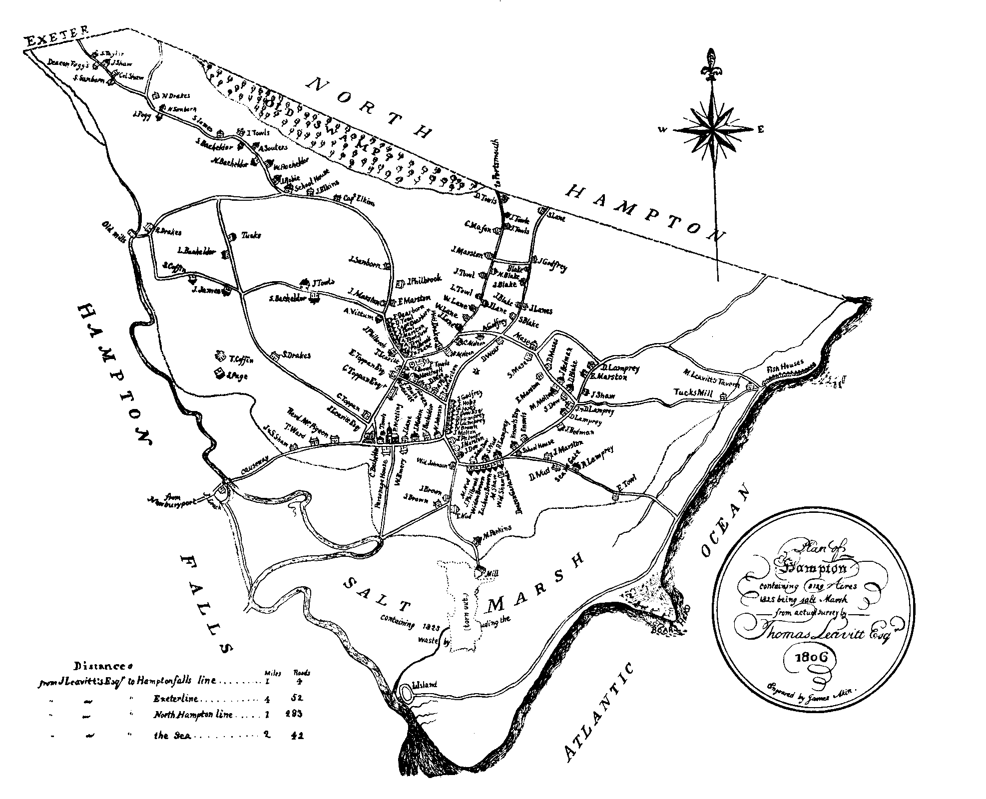 Hampton NH Map 1806 Hampton NH • mappery