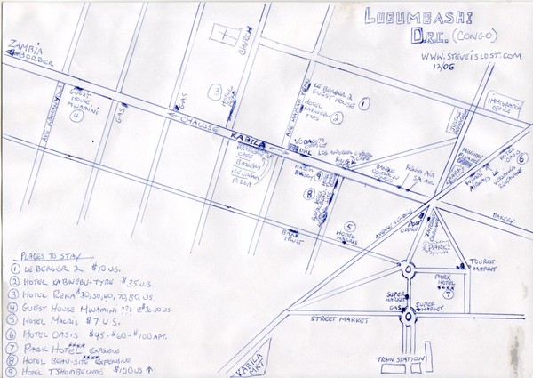 Hand Drawn Lubumbashi City Map