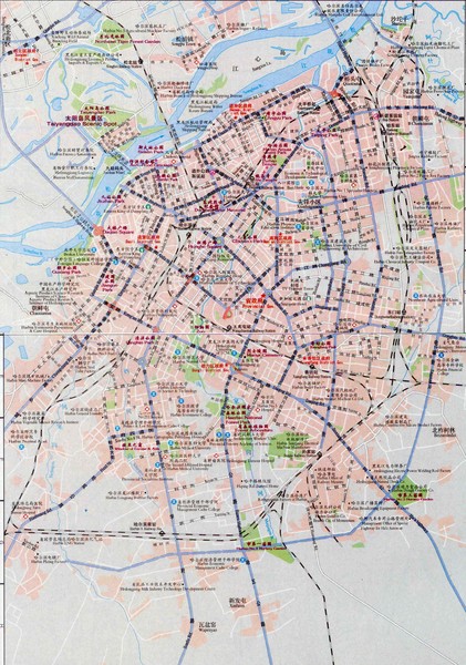 Harbin City Tourist Map