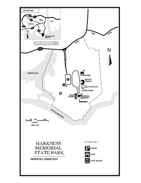 Harkness Memorial State Park map