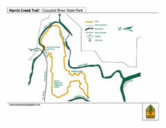 Harris Creek Trail - Cossatot River State Park Map