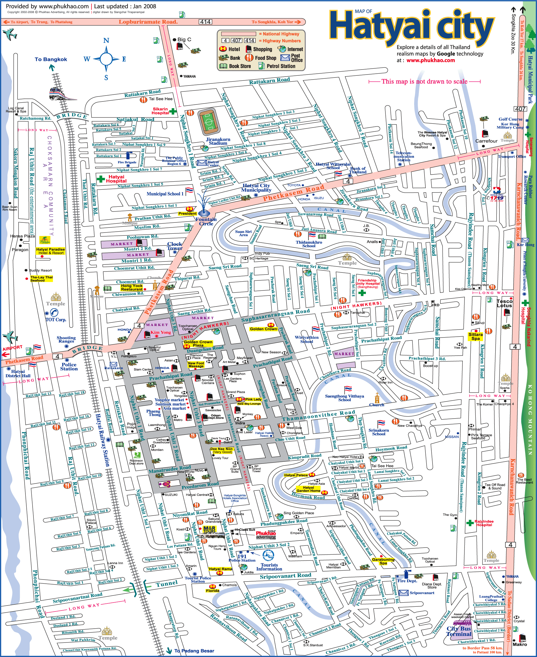 Hat Yai Map - Hat Yai Thailand • mappery