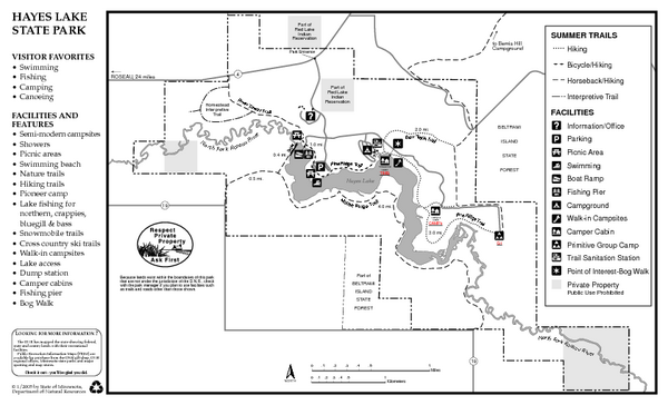 Hayes Lake State Park Summer Map