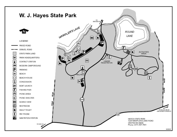 Hayes State Park, Michigan Unit Map