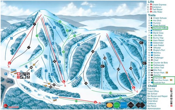 Heights of Horseshoe Ski Trail Map