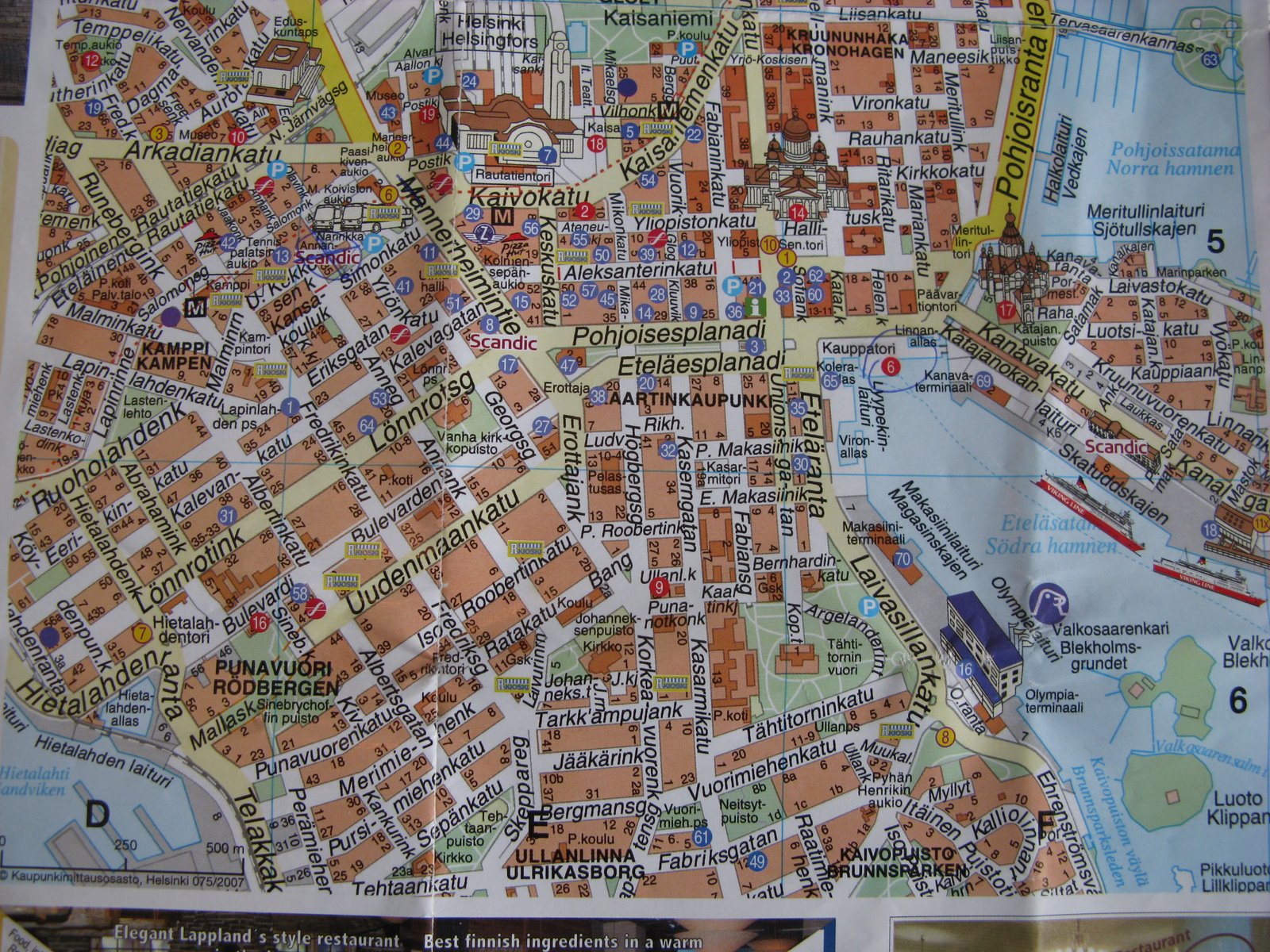 City map Helsinki Finland