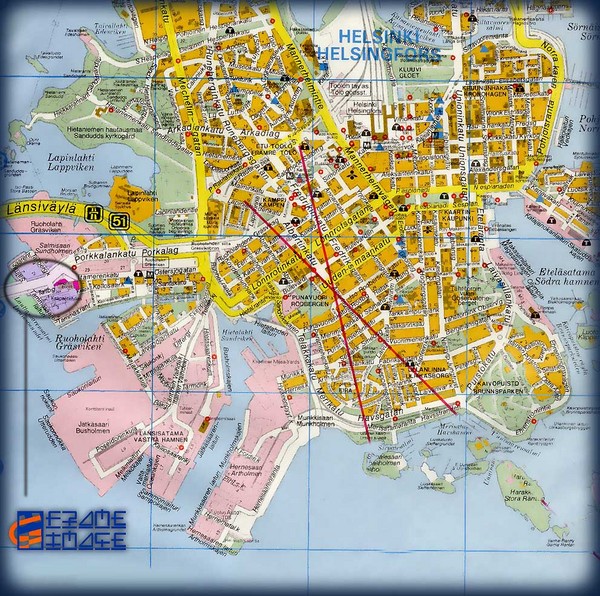 Helsinki, Finland Tourist Map