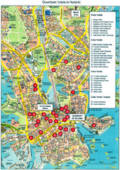 Helsinki, Finland Tourist Map