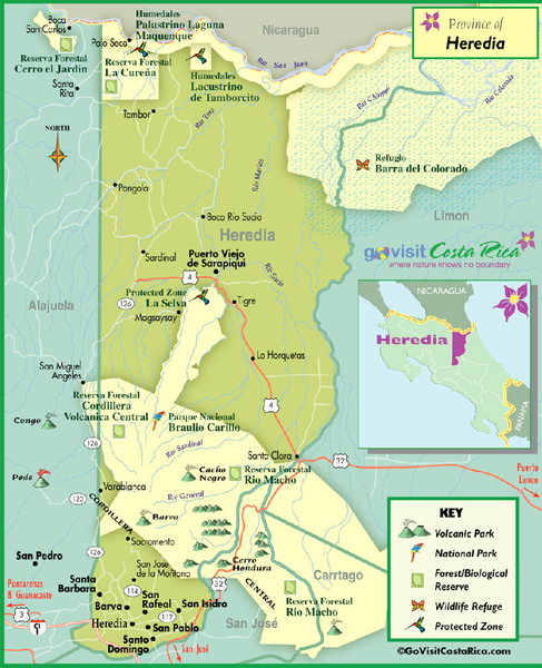 Heredia Tourist Map