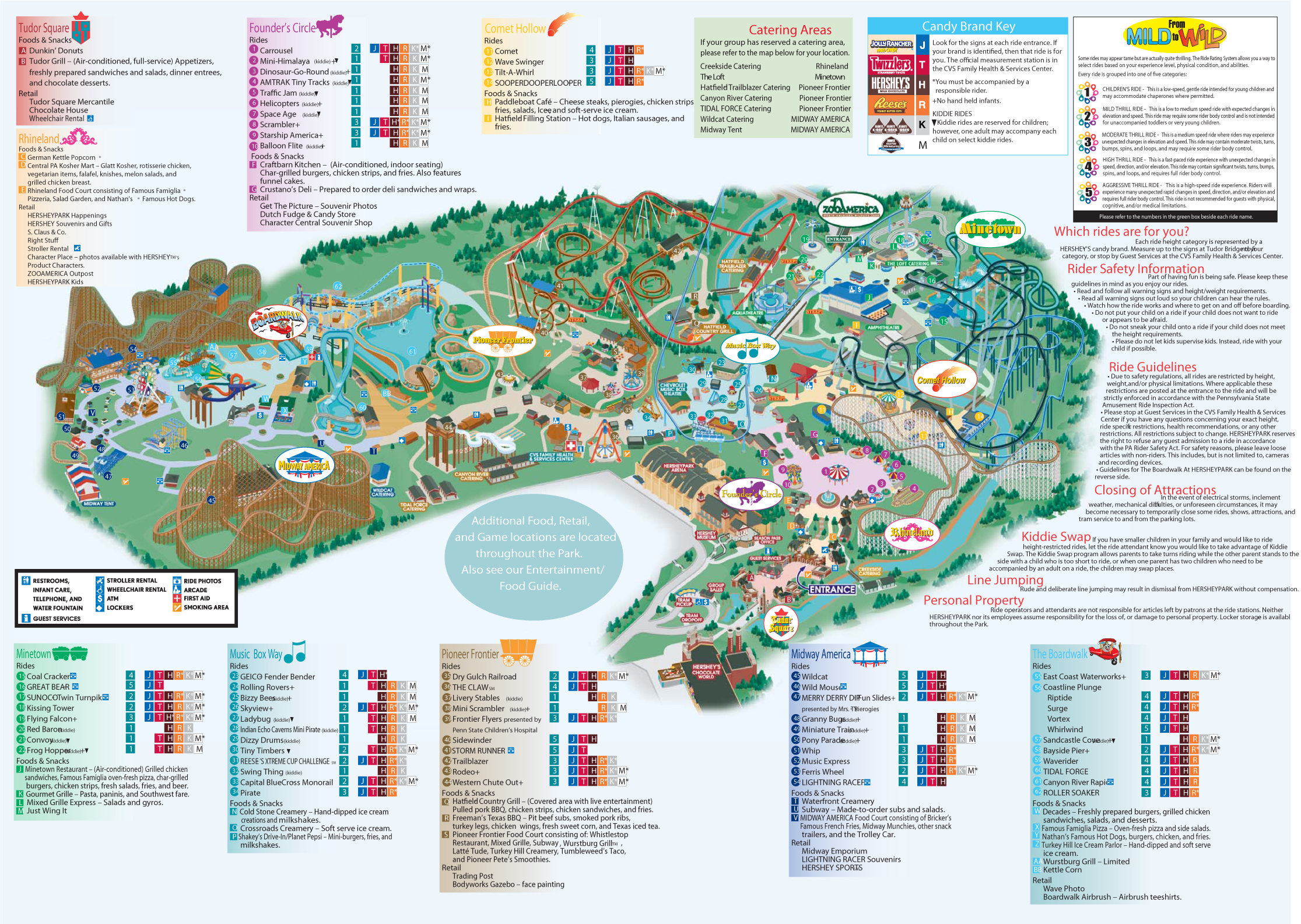 Hershey Park Official Map 