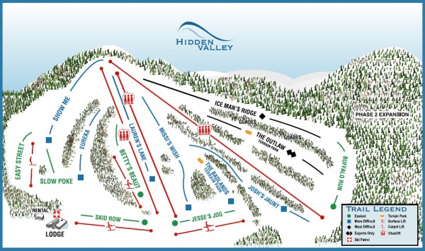 Hidden Valley Ski Trail Map - 17409 Hidden Valley Drive Wildwood MO 63025 • mappery