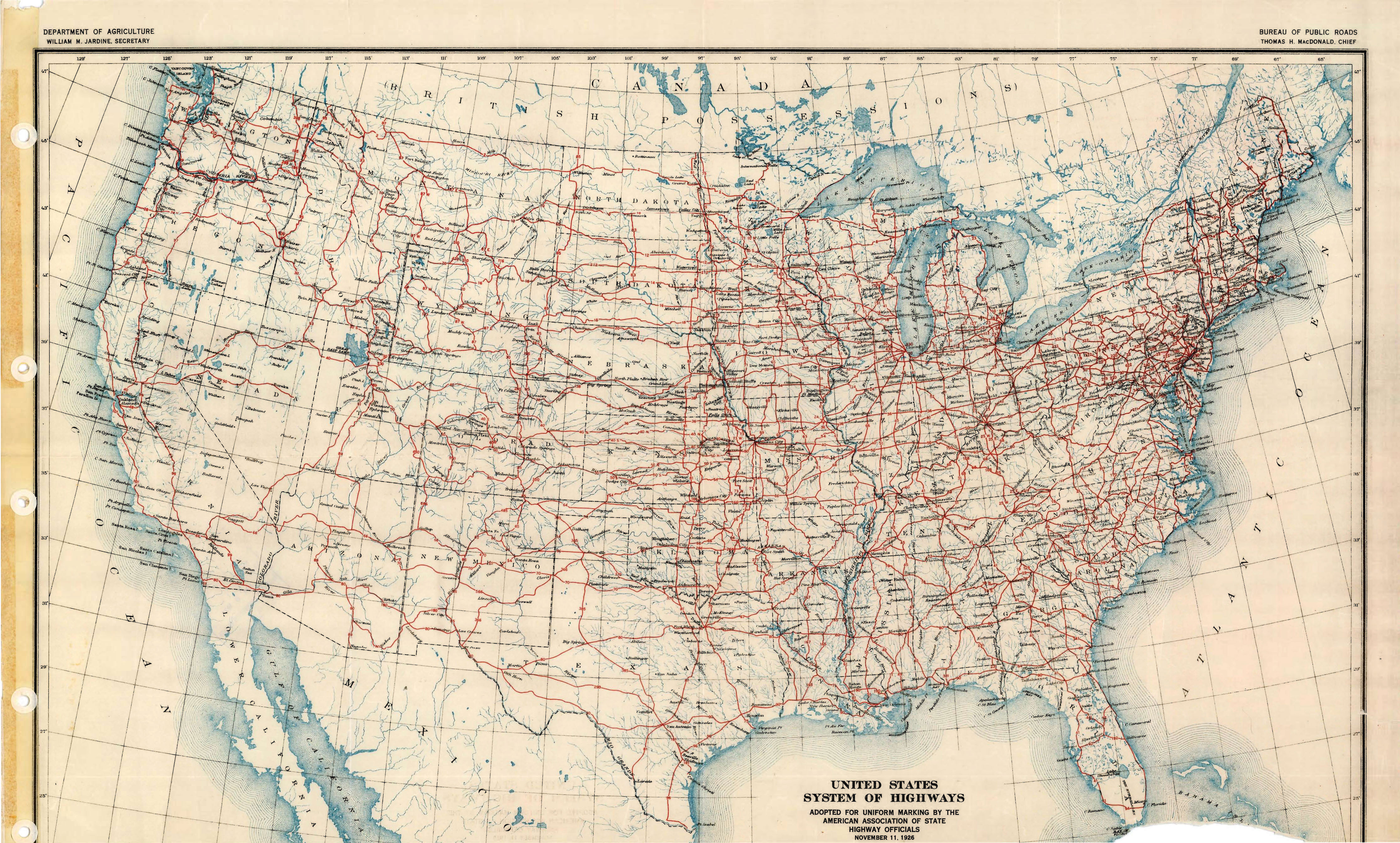 Highway Plan 1926 Map Usa • Mappery