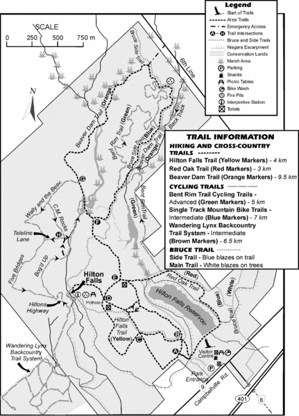 Hilton Falls Trail Map