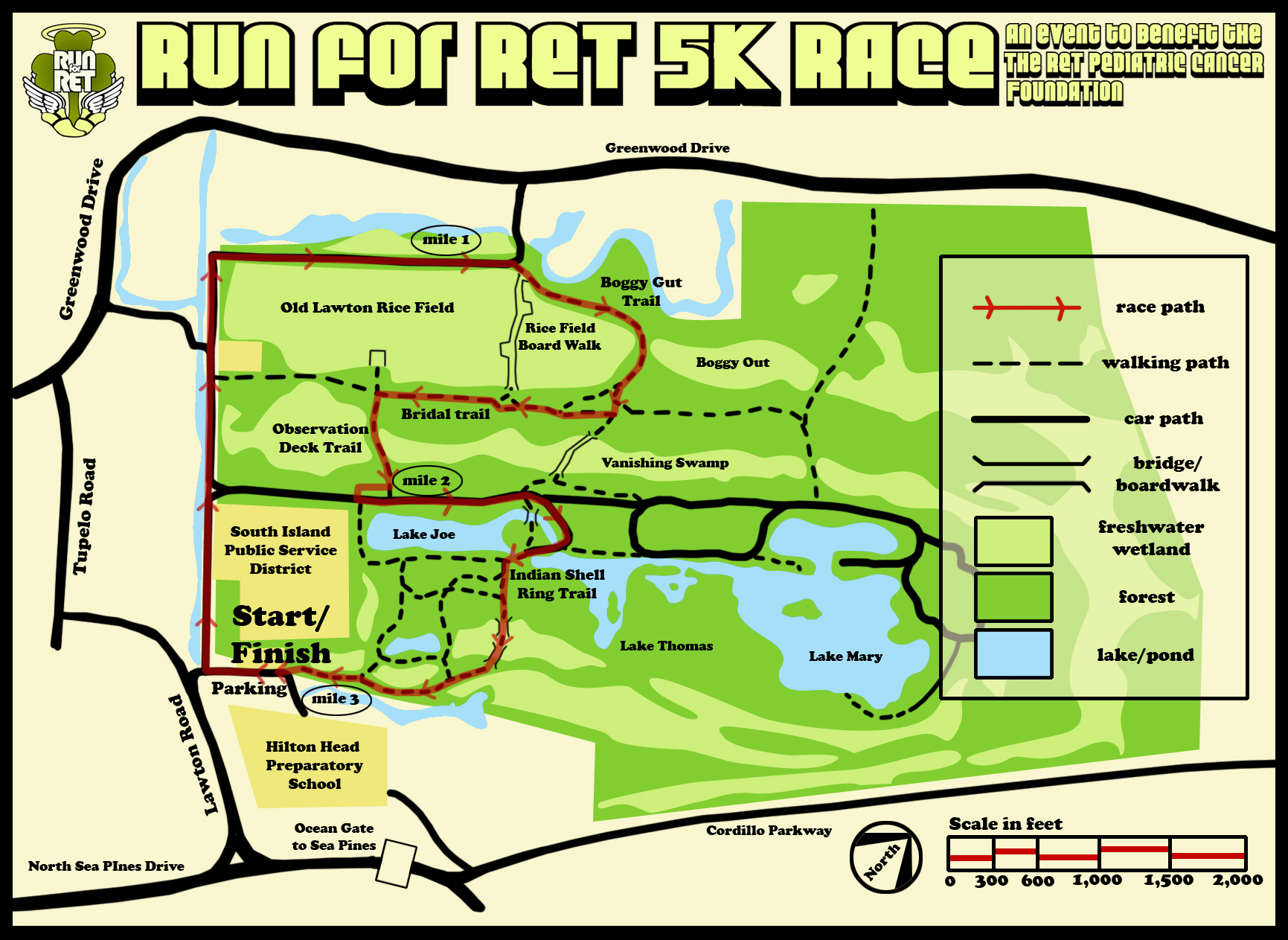 Hilton Head Run for Ret 5K Race Course Map Hilton Head Island • mappery