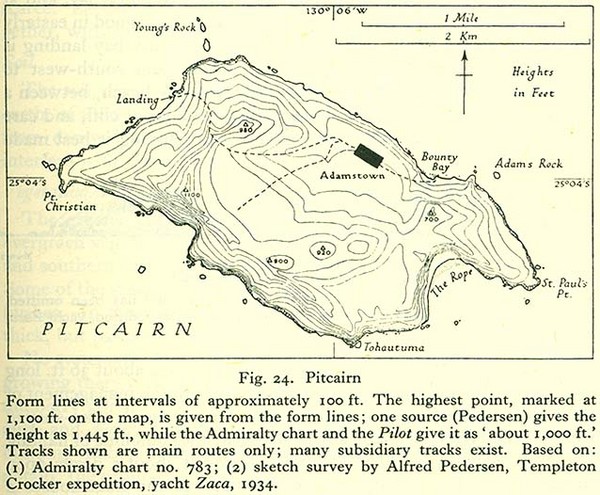 Historic Pitcairn Islands Map