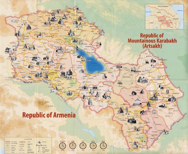 Historical Monuments of Armenia and Nagorny Karabakh Map