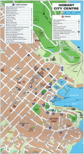 Hobart Tourist Map