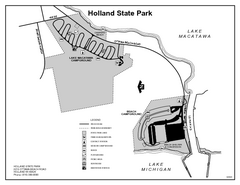 Holland State Park, Michigan Site Map