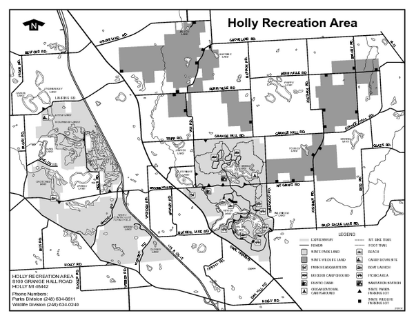 Holly State Recreation Area, Michigan Site Map