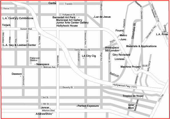 Hollywood, Silverlake, and Echo Park gallery map