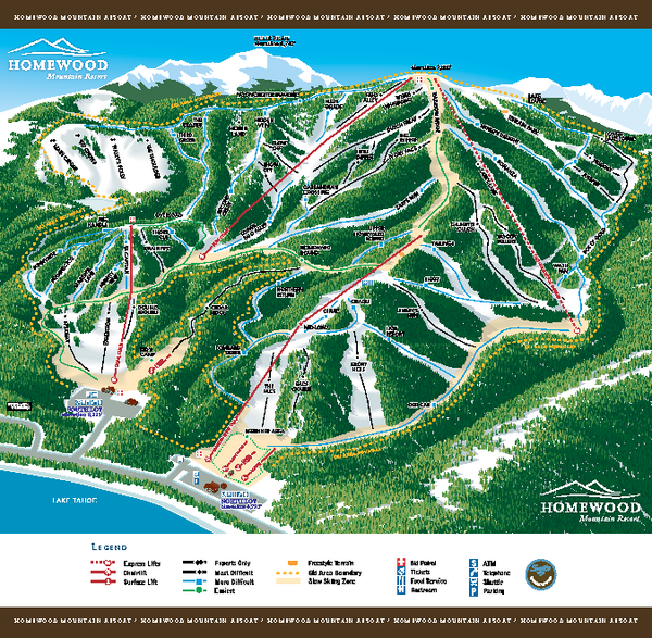 Homewood Mountain Resort Ski Trail Map